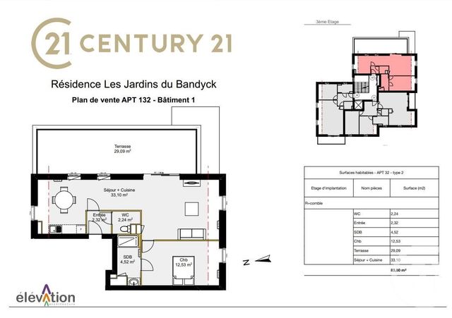Appartement T2 à vendre - 2 pièces - 55.0 m2 - MARCK - 62 - NORD-PAS-DE-CALAIS - Century 21 Immopale